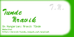tunde mravik business card