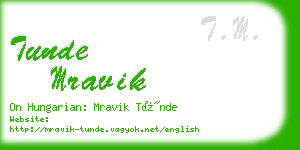 tunde mravik business card